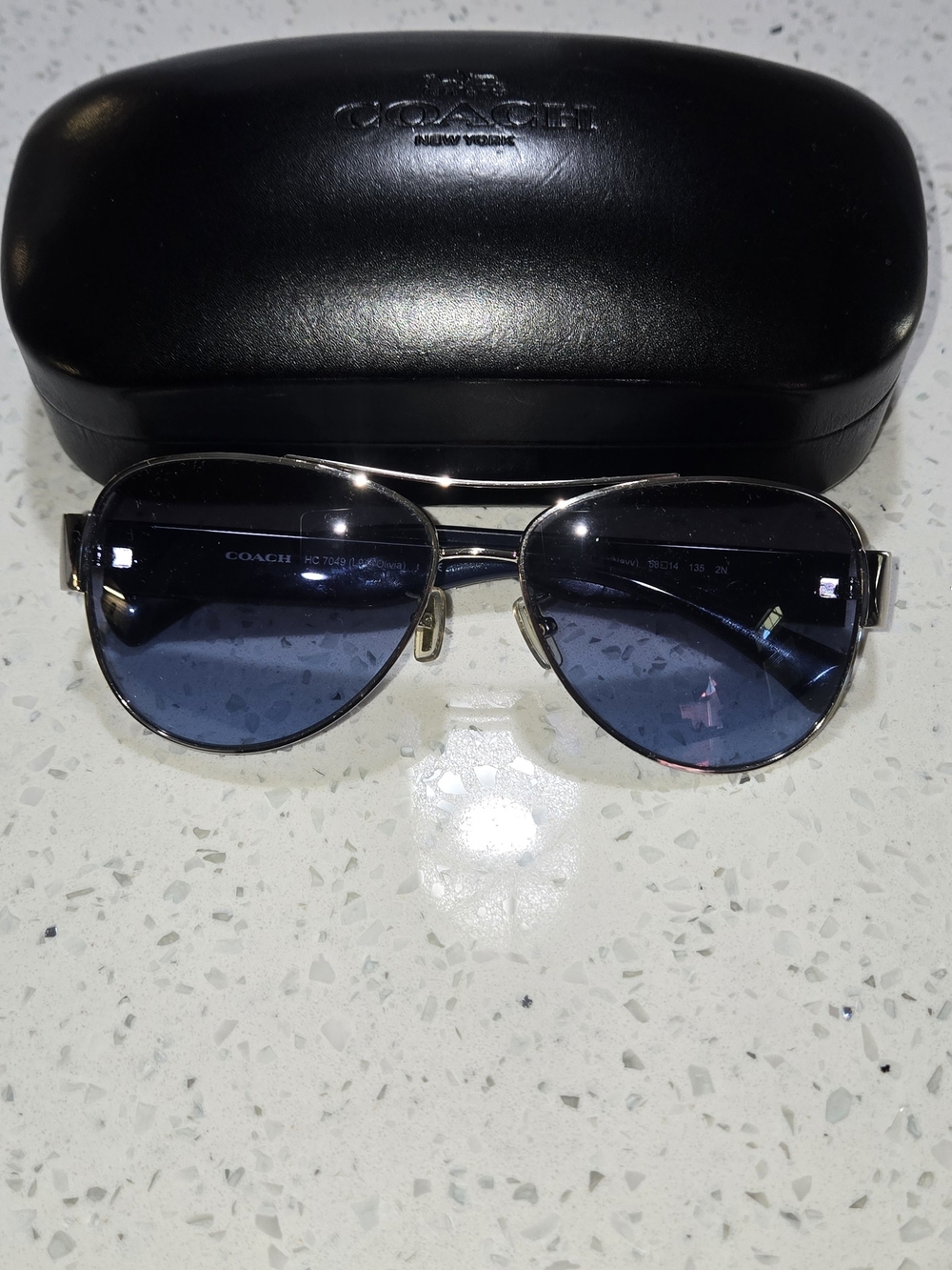 Coach Aviator Sunglasses in Blue with Blue Lenses